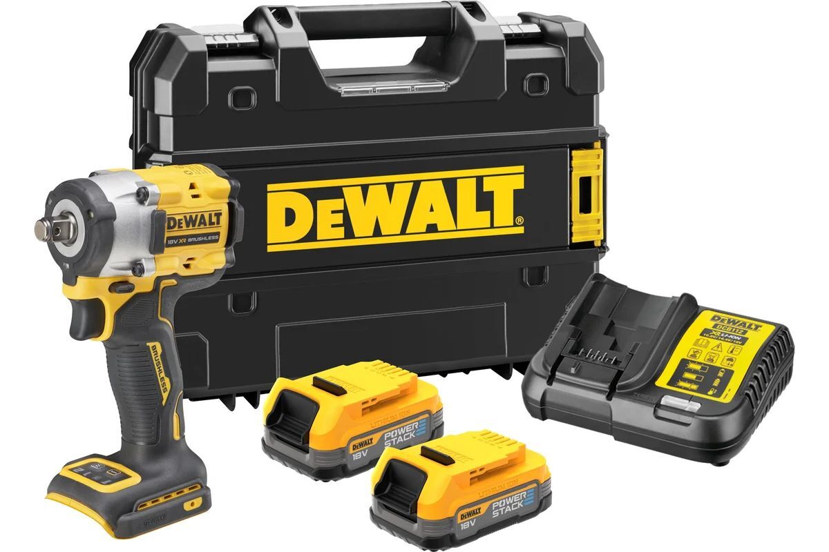 Аккумуляторный гайковерт DeWalt DCF921E2T, с 2 АКБ 1.7 Ач и ЗУ, в кейсе