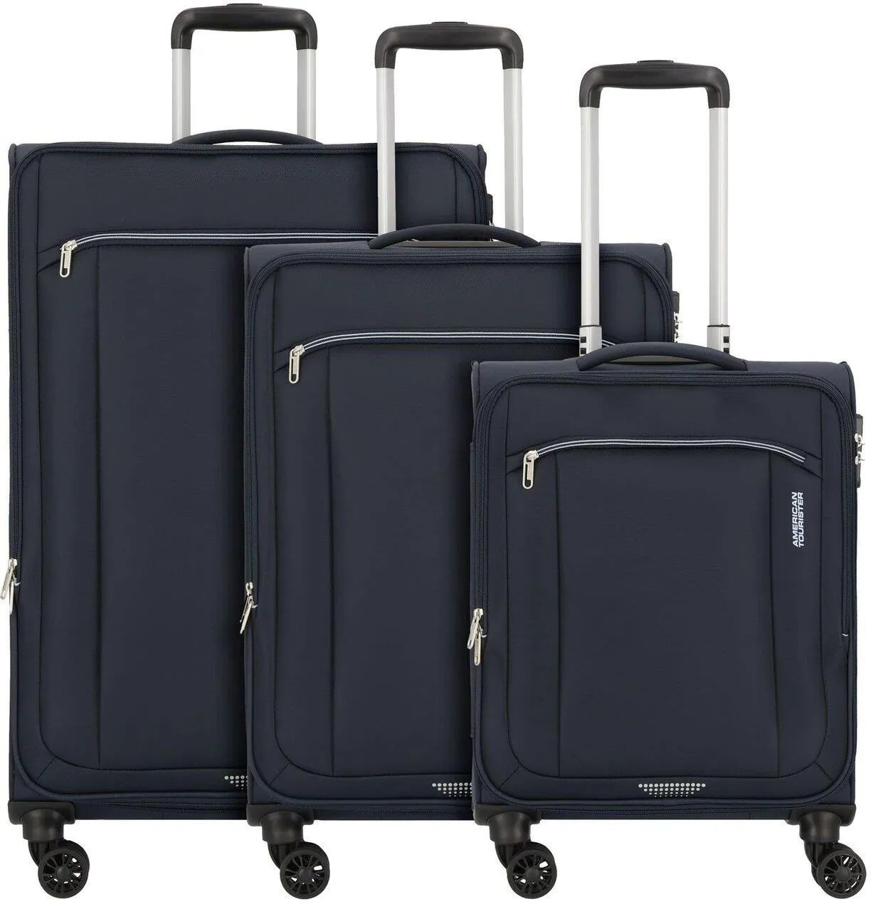 American Tourister VISBY 3 PC SET комплект чемоданов, черные, тканевые