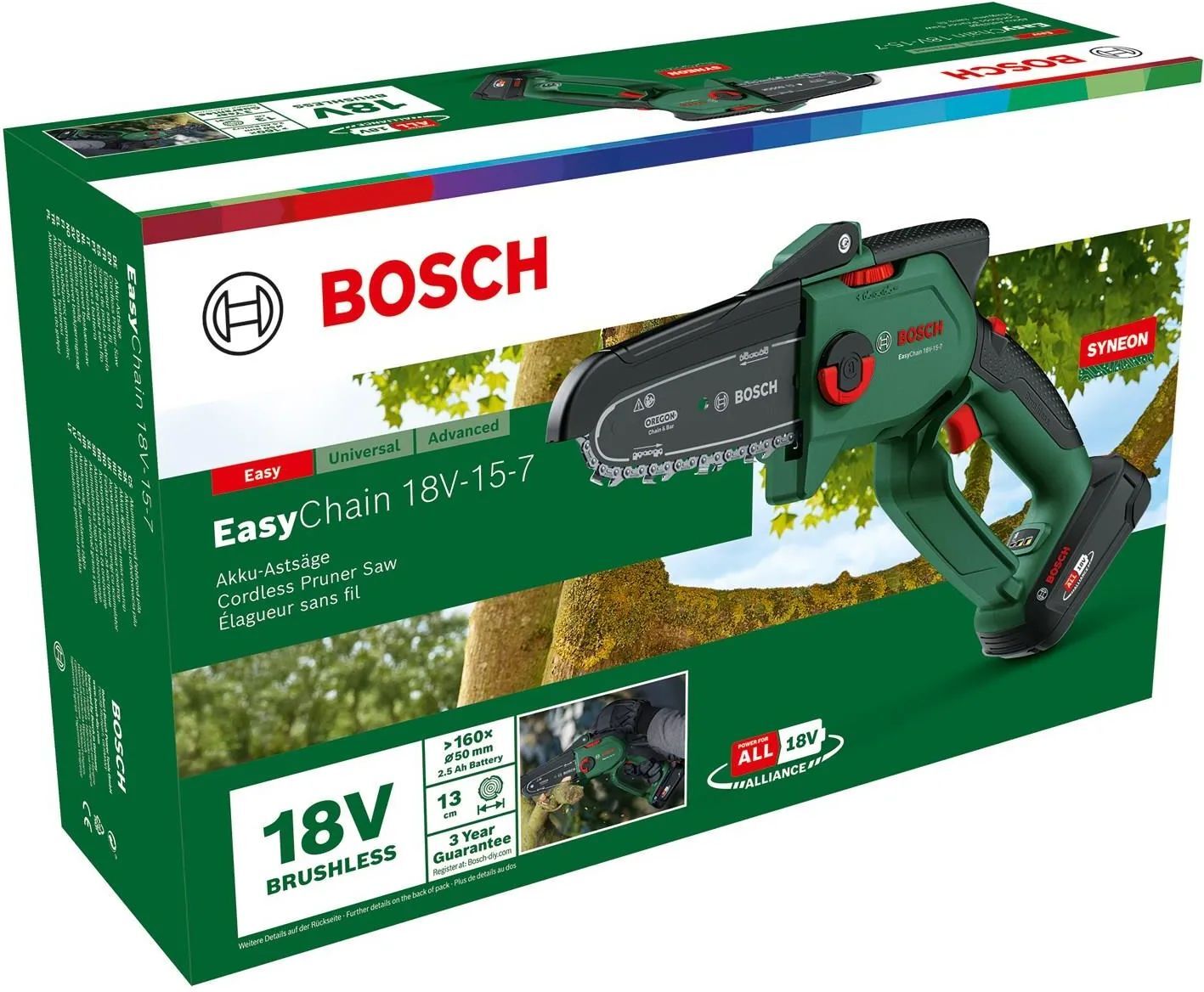 Аккумуляторная цепная пила Bosch EasyChain 18V-15-7 (06008B8900)