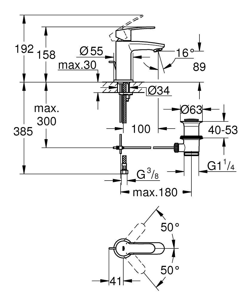 Смеситель для раковины Grohe Eurostyle Cosmopolitan 23037002