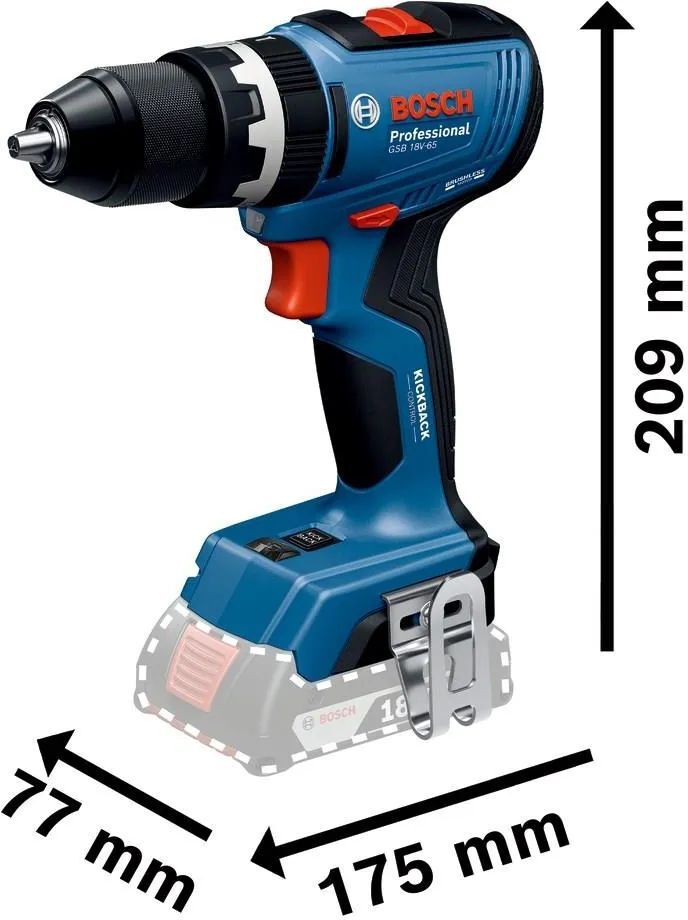 Аккумуляторный ударный шуруповерт Bosch GSB 18V-65 Professional (06019N3303)