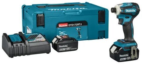 Ударный гайковёрт Makita DTD156RTJ 18V LXT с АКБ 2x5,0 Ah и ЗУ