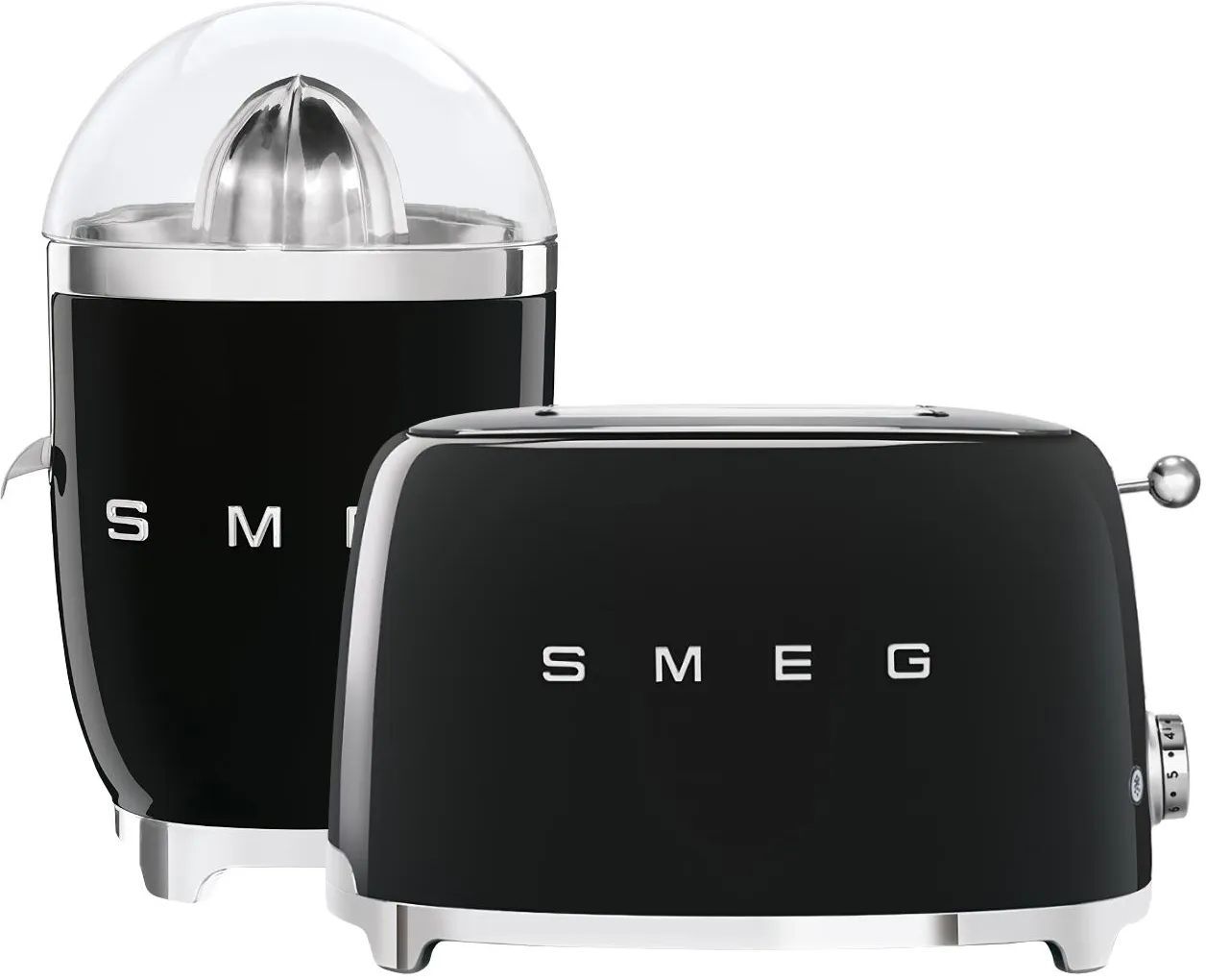 Набор тостер+соковыжималка SMEG TSF01BLEU + CJF01BLEU чёрный