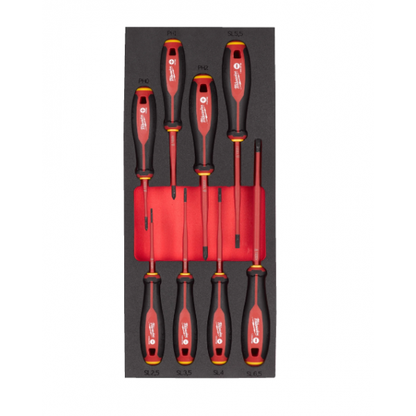 Вкладыш пенопластовый с отвертками VDE (8 шт) Milwaukee 4932493249