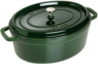 Чугунная овальная кастрюля Staub Cocotte Ø 31 см, зелёная 40509-365-0