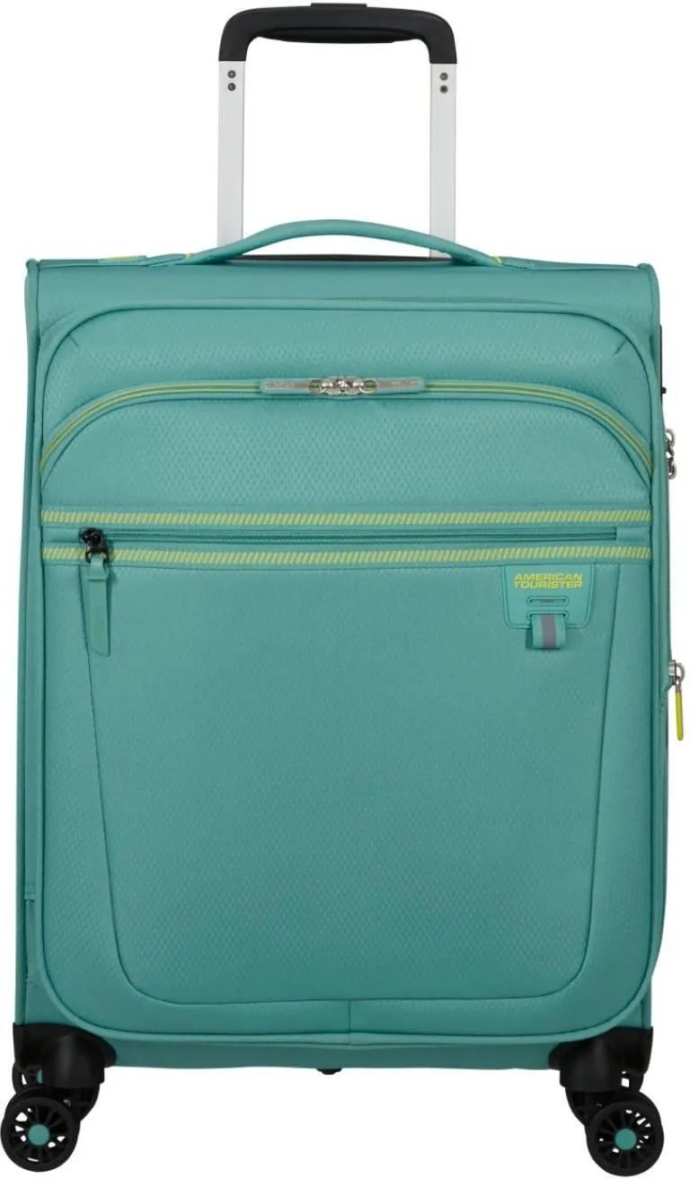 American Tourister Aerospin 55 см Чемодан для ручной клади, бирюзовый, увеличенный 51л