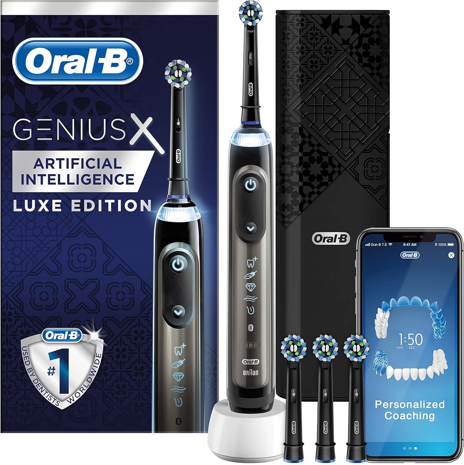 Электрическая зубная щетка Oral-B Genius X Luxe Edition, черная
