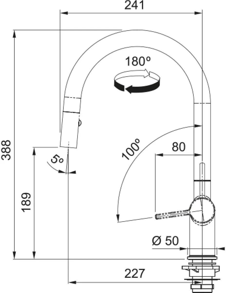Кухонный кран Franke Active J pull down spray 115.0653.404, черный матовый
