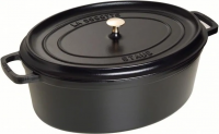 Чугунная овальная кастрюля Staub Cocotte Ø 37 см, матовая чёрная 40509-370-0