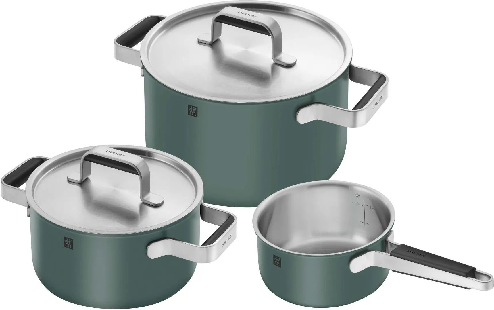 Набор из 3 кастрюль с крышками Zwilling Pure Green 1028857
