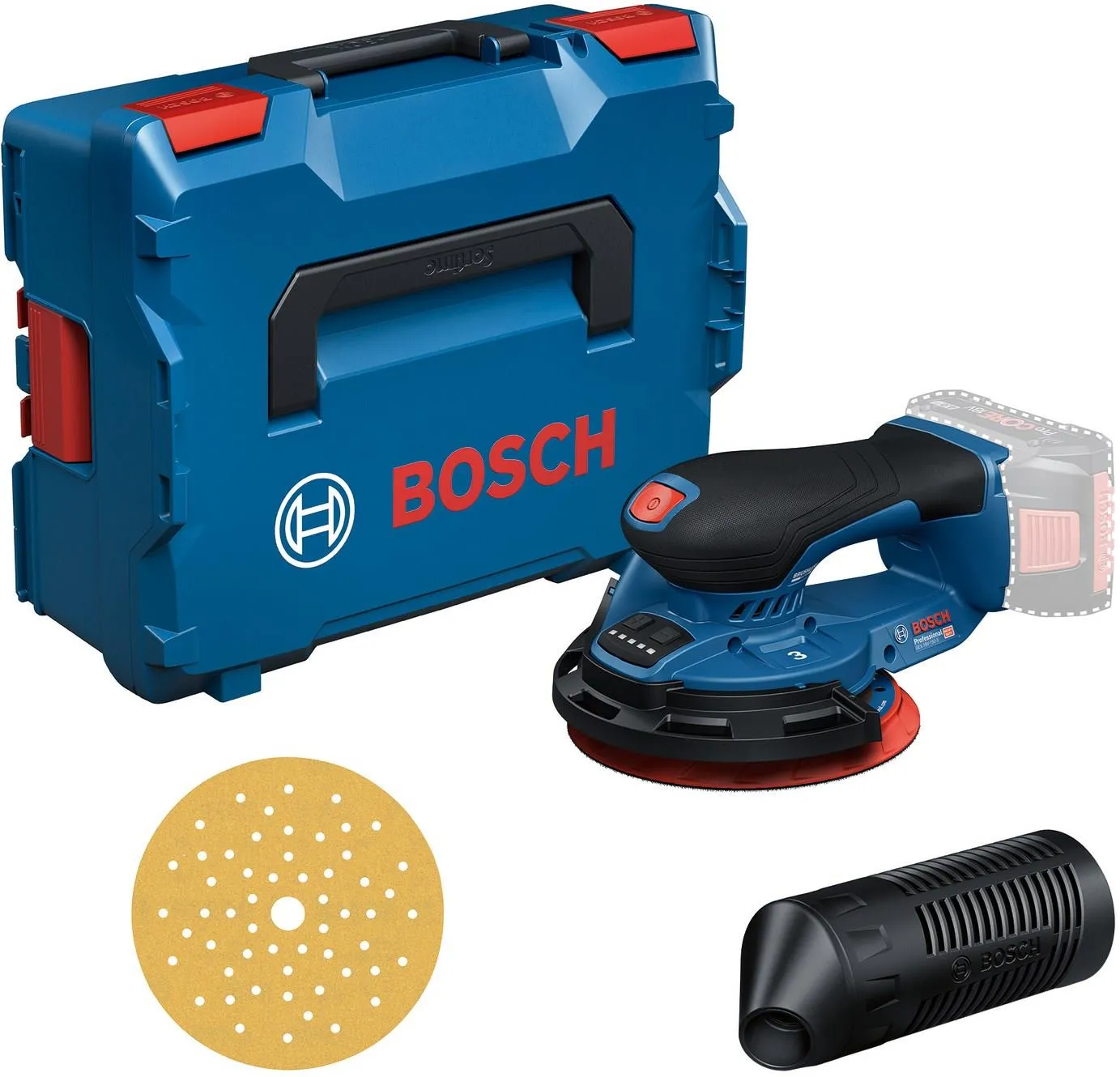 Эксцентриковая шлифовальная машина аккумуляторная Bosch GEX 18V-150-3 Professional 0601372903