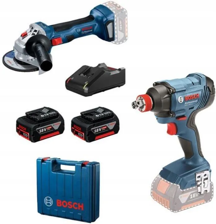 Набор ударный гайковерт + угловая шлифмашина Bosch GDX 180-LI + GWS 180-LI Professional 0615990N1U