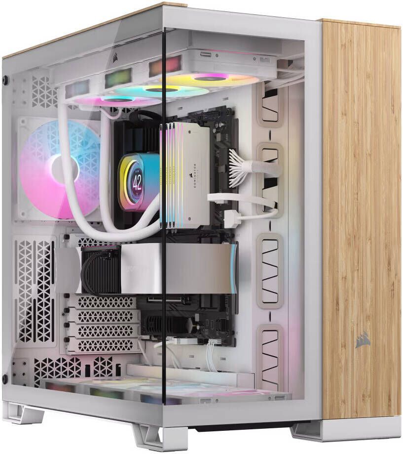 Корпус Corsair 6500x Dual CC-9011284-WW Midi Tower Бамбук, Белый (CC9011284WW)