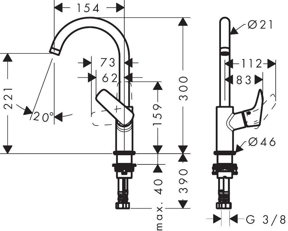 Смеситель для раковины Hansgrohe Logis 210 71131000 хром