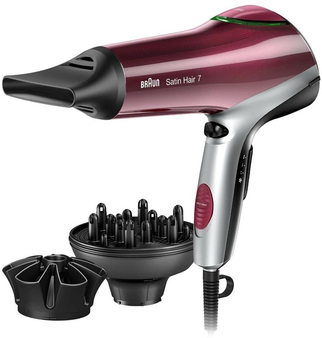 Фен Braun HD 770 Satin Hair 7, красный/черный