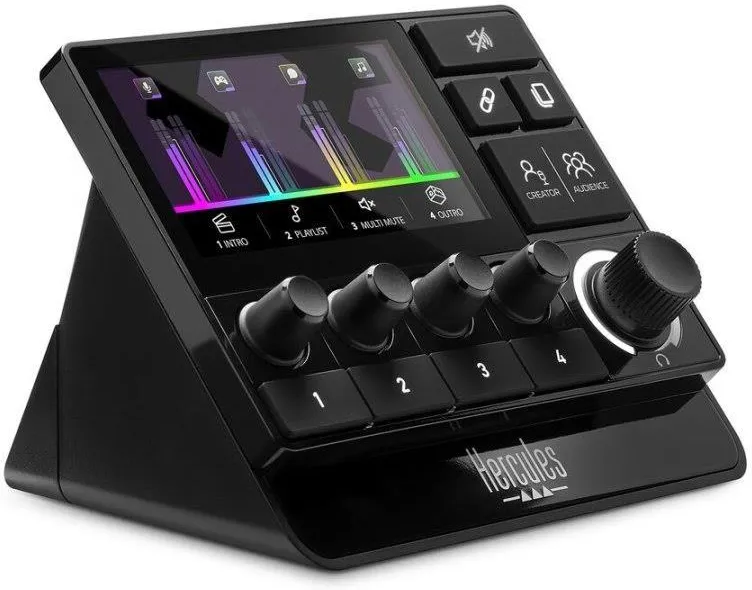 Комплект для стриминга Hercules Stream Essentials Kit контроллер Stream 200 XLR микрофон HXD-700 XLR подписка Voicemod Pro