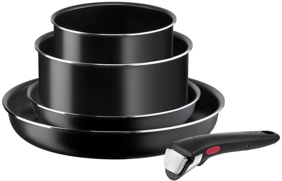 Набор посуды Tefal Ingenio Easy On L1599502 сковороды 22/28см ковши 16/20см 5 предметов со съемной ручкой
