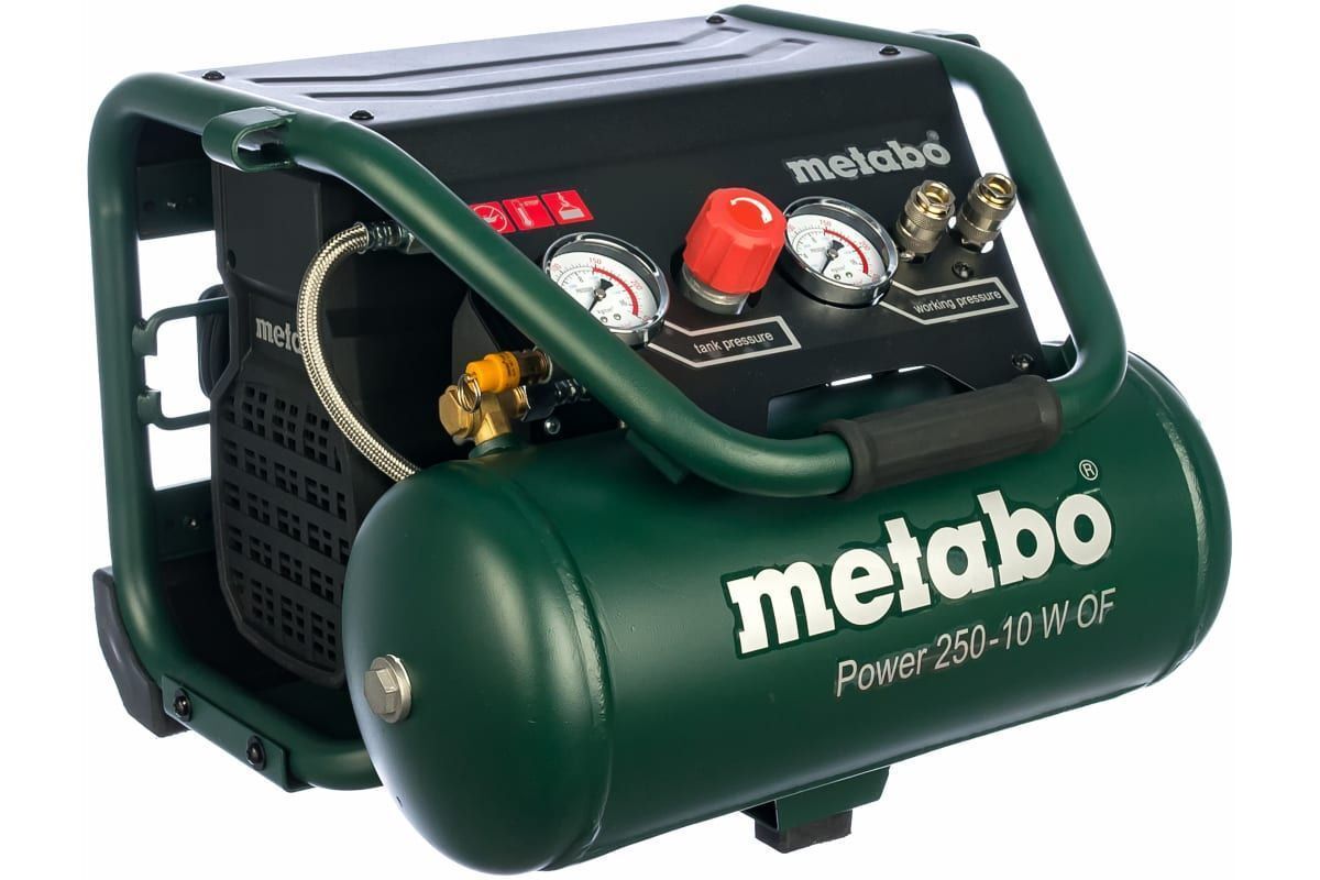 Компрессор безмасляный Metabo Power 250-10 W OF, 10 л, 1.5 кВт