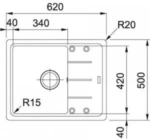 Кухонная раковина Basis BFG 611-62 114.0676.300, бежевый