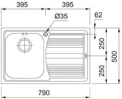 Кухонная раковина Franke Logica LLL 611-79 101.0086.232, слив с правой стороны из нержавеющей стали, лен