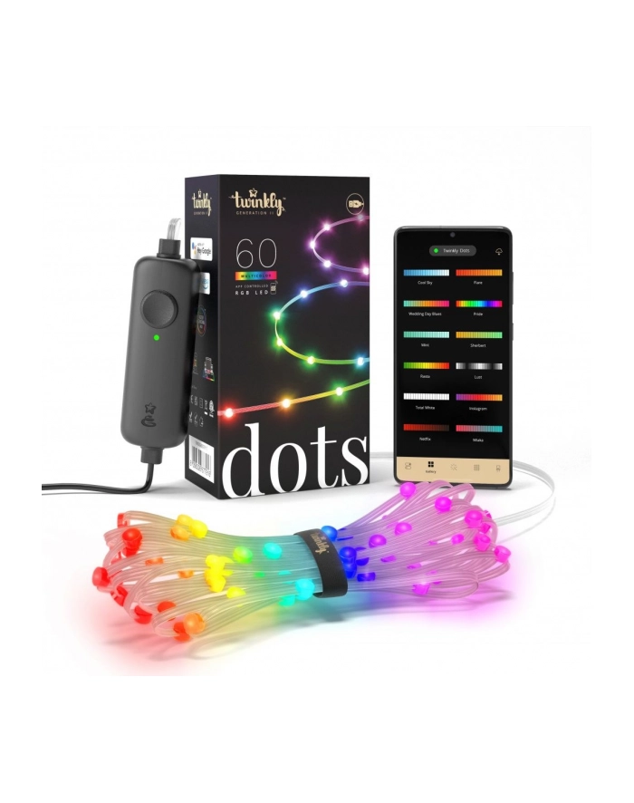 Гирлянда Twinkly Dots, 60 RGB LED, USB, 3 м