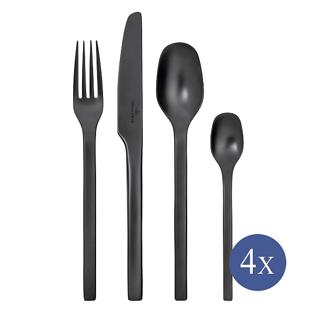 Набор столовых приборов Villeroy & Boch Black Manufacture Rock 20 предметов (12-6556-9058)