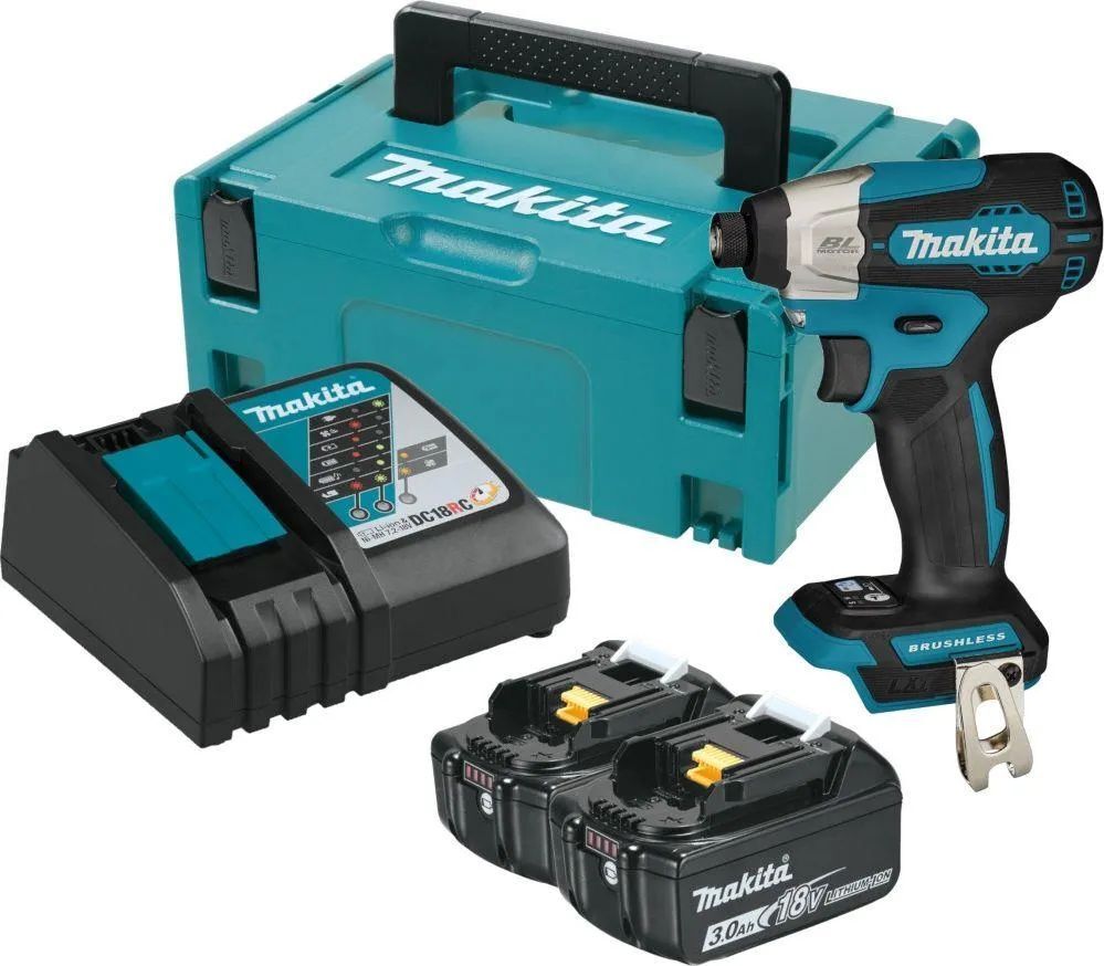 Ударный шуруповёрт Makita DTD157RFJ 18V с АКБ 2x3,0 Ah и ЗУ