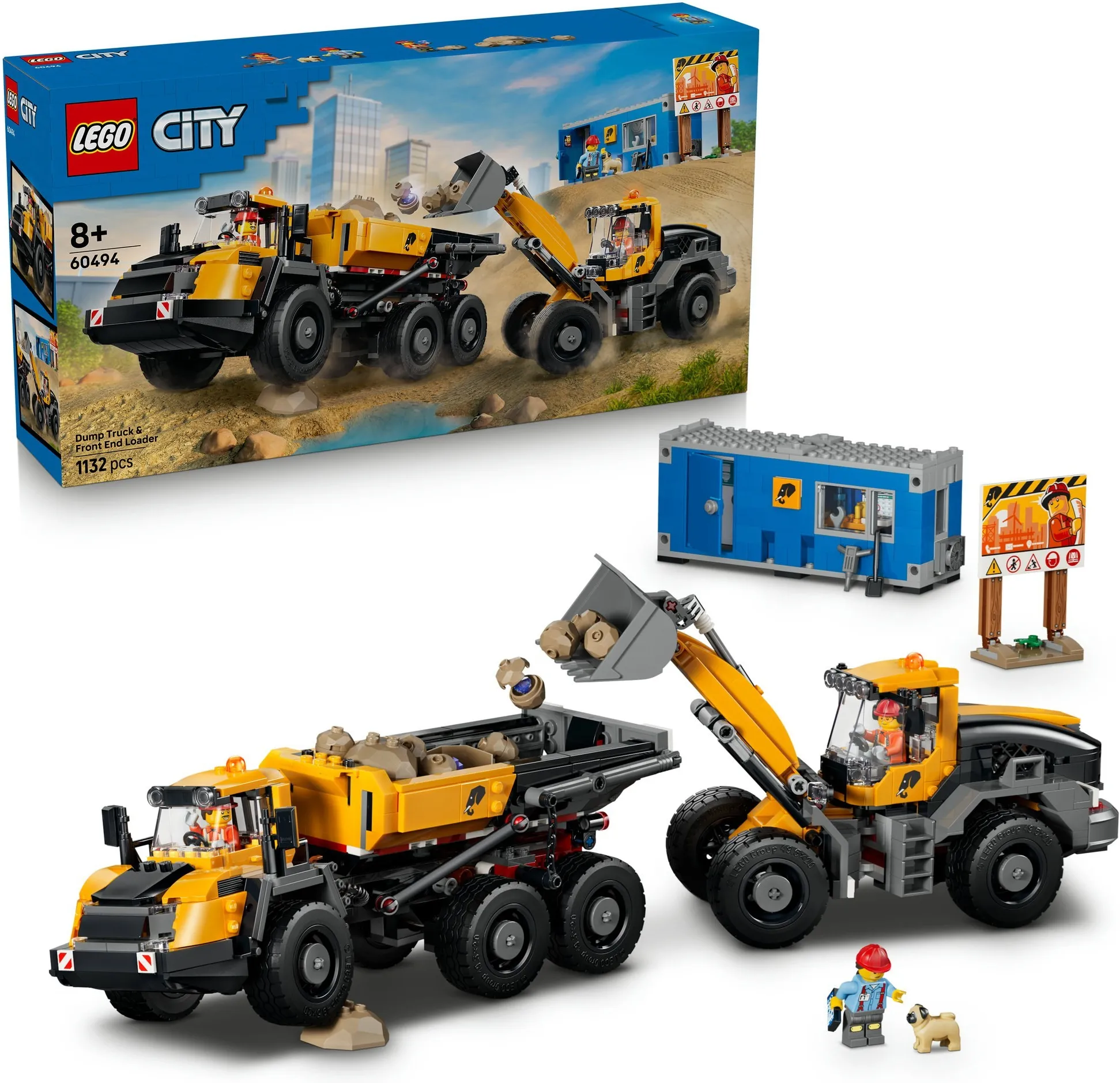 Конструктор LEGO City 60494 Самосвал и фронтальный погрузчик