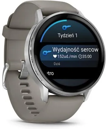 Смарт-часы Garmin Venu 4 45 mm Silver серебристый с серебристым серым силиконовым ремешком