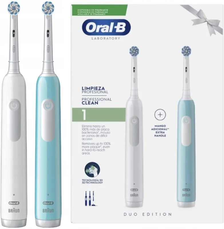Электрическая зубная щётка Oral-B Pro Series 1 Duo Blue & White, набор из 2 щёток с зарядной станцией