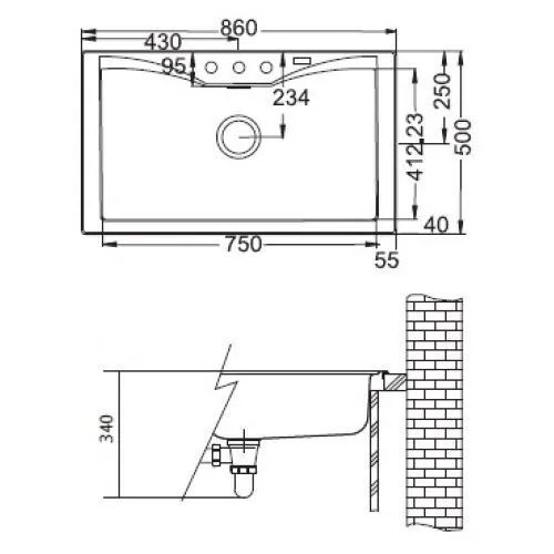 Кухонная раковина Franke ACQUARIO ACG 610-N 114.0185.318, графит