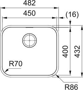 Кухонная раковина Franke Smart SRX 110-45 122.0736.151, нержавеющая сталь