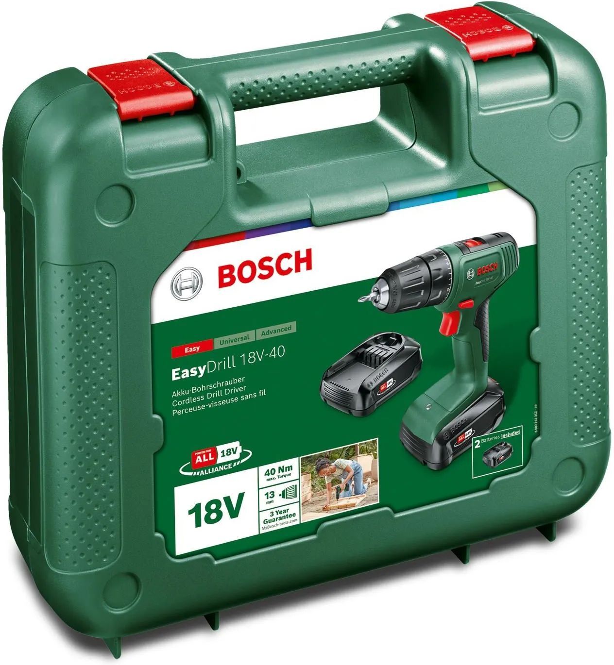 Аккумуляторная дрель-шуруповёрт Bosch EasyDrill 18V-40 (06039D8005)