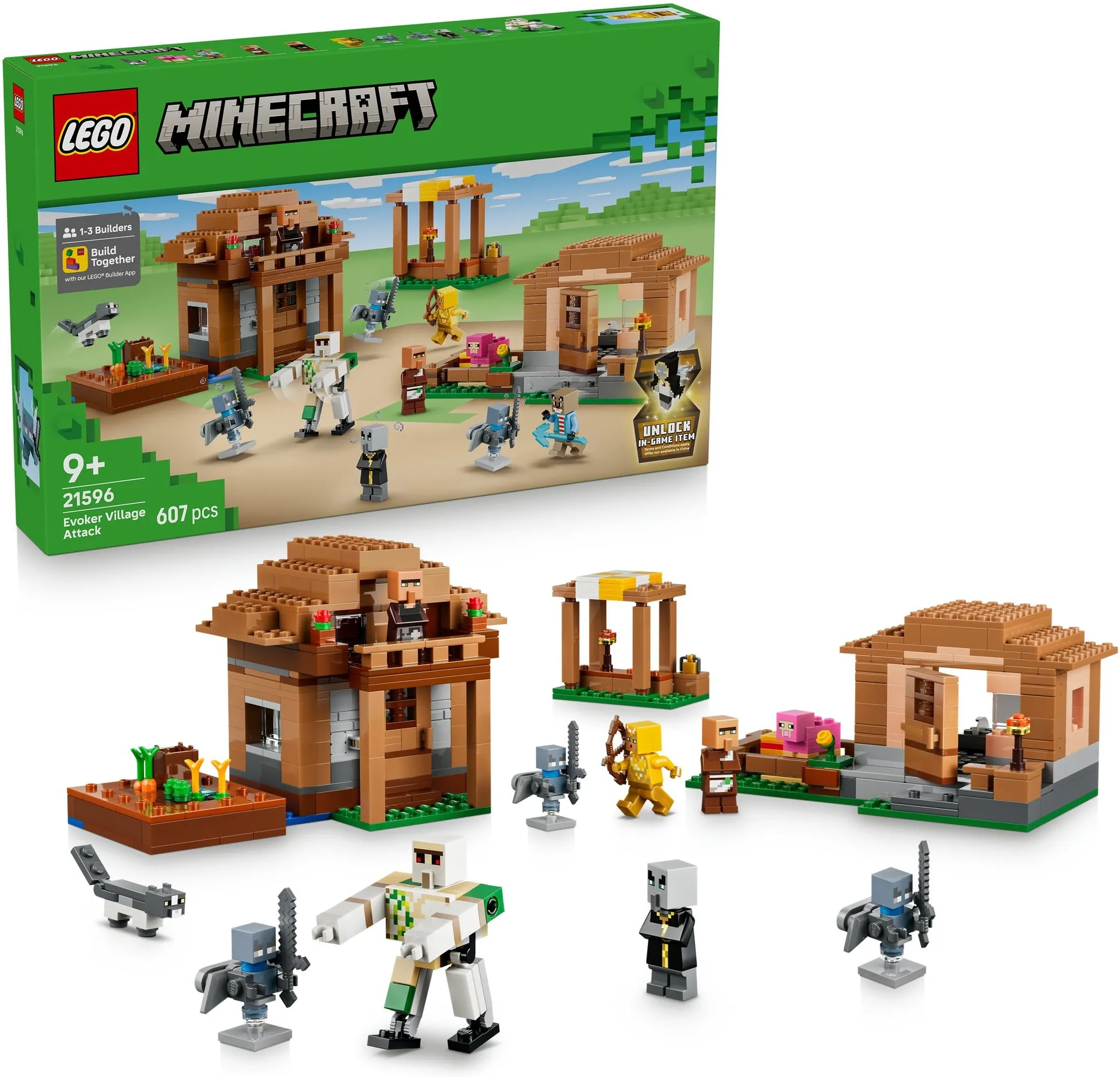 Конструктор LEGO Minecraft 21596 Налёт призывателей на деревню