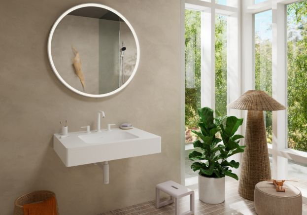 Смеситель для раковины Hansgrohe Tecturis S 3-Отверстие 150 Push-Open 73330700 Белый Матовый