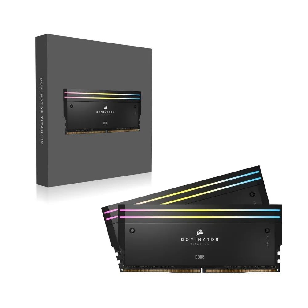 Оперативная память Corsair DOMINATOR TITANIUM RGB 32 ГБ (2x16 ГБ) DDR5 6000 МГц, черный 2x16 ГБ (CMP32GX5M2B6000C30)