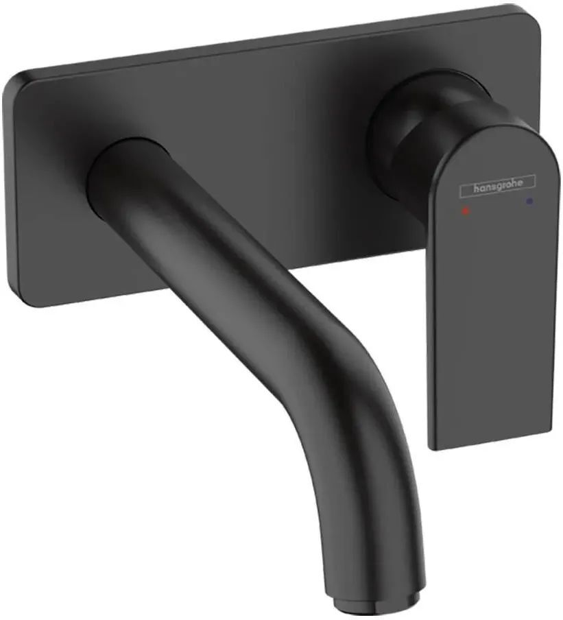 Смеситель для раковины Hansgrohe Vernis Shape настенный с изливом 20,5 см матовый черный 71578670