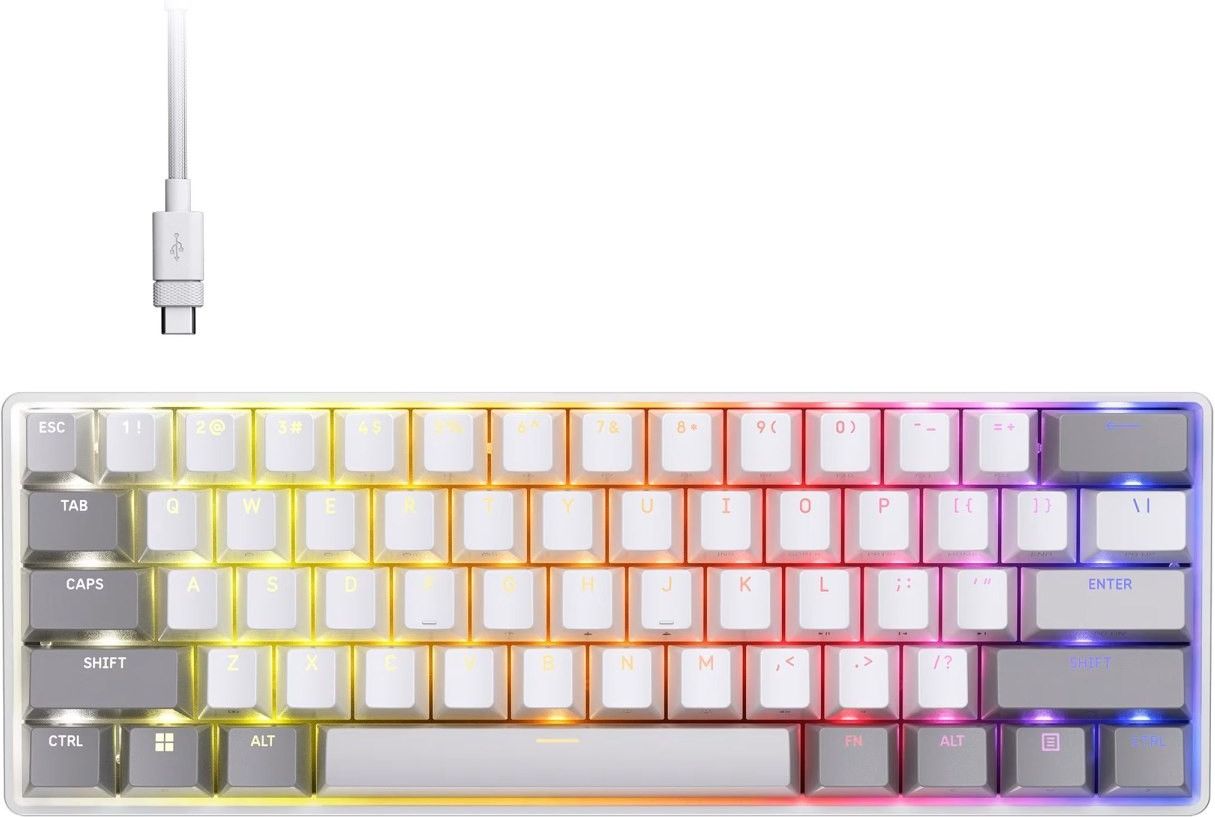 Игровая клавиатура Corsair Clipper Pro Mini 60 с датчиком Холла CH979111JNA, белая