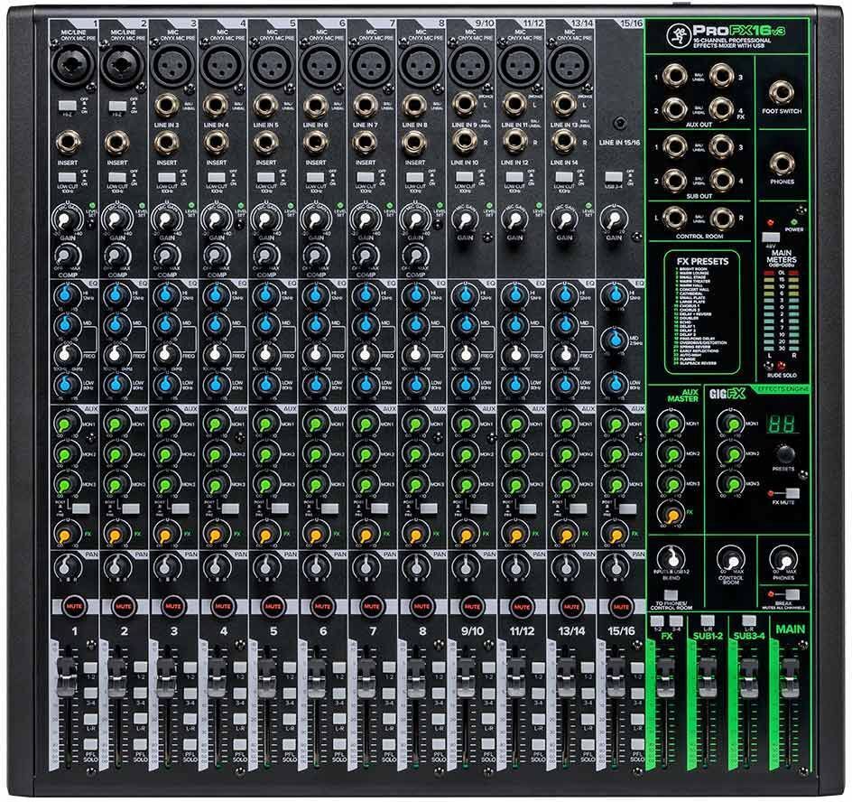 Mackie ProFX16v3 16-канальный микшер с процессором эффектов и USB