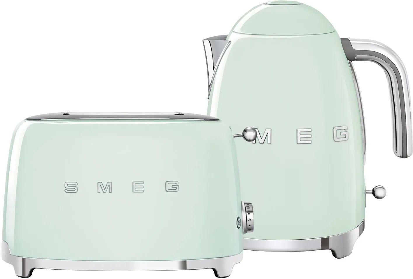 Набор тостер+чайник SMEG TSF01PGEU + KLF03PGEU пастельный зелёный