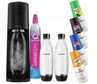 Комплект: Сифон Sodastream Terra (черный) +2 бутылки + 4 сиропа
