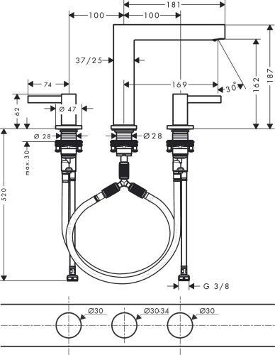Смеситель для раковины Hansgrohe Finori белый матовый 76034700