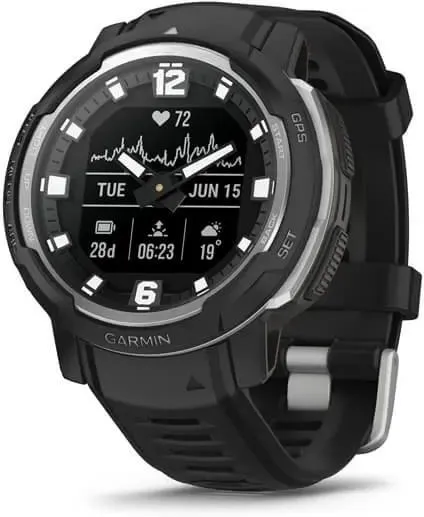 Прочные GPS-часы Garmin Instinct Crossover Solar, Чёрно-серебристый