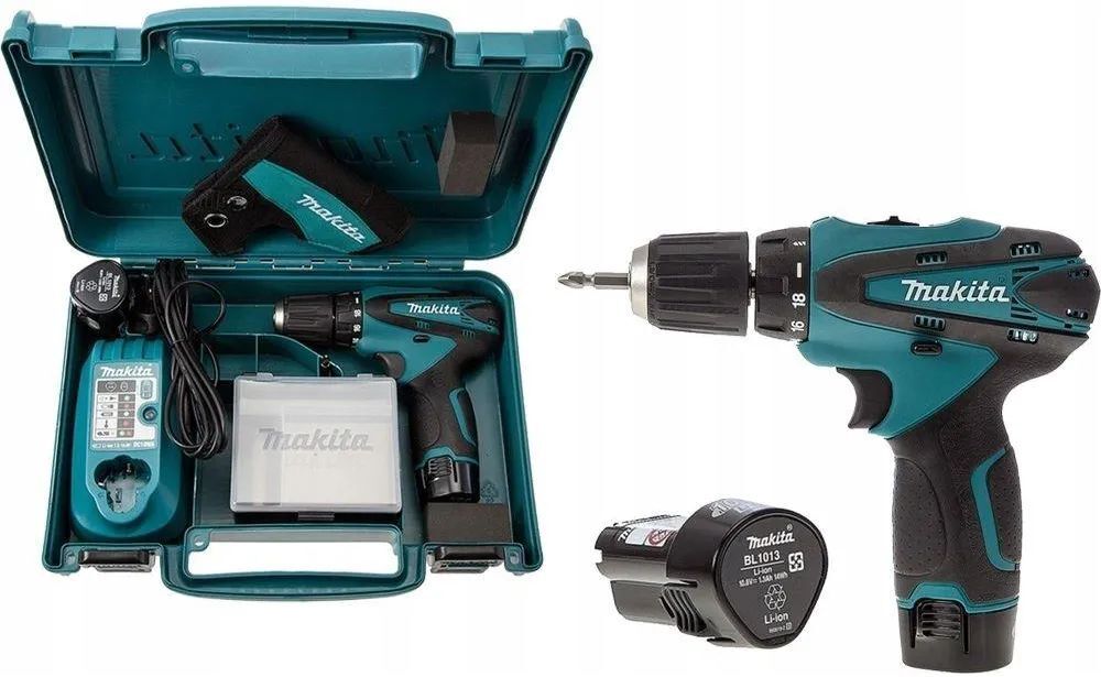 Дрель-шуруповёрт Makita DF330DWE 10,8V с АКБ 2x1,3 Ah и ЗУ
