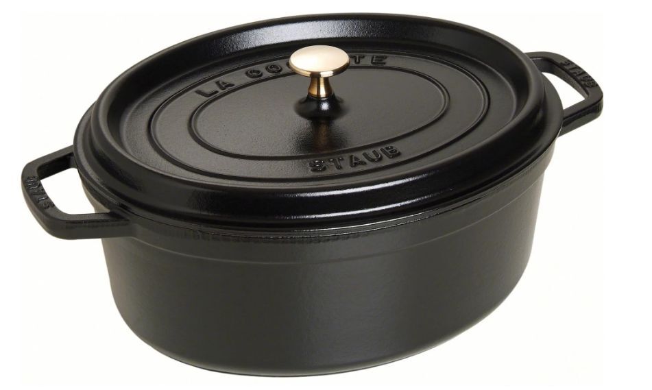Чугунная овальная кастрюля Staub Cocotte 31 см, чёрная (405093190)