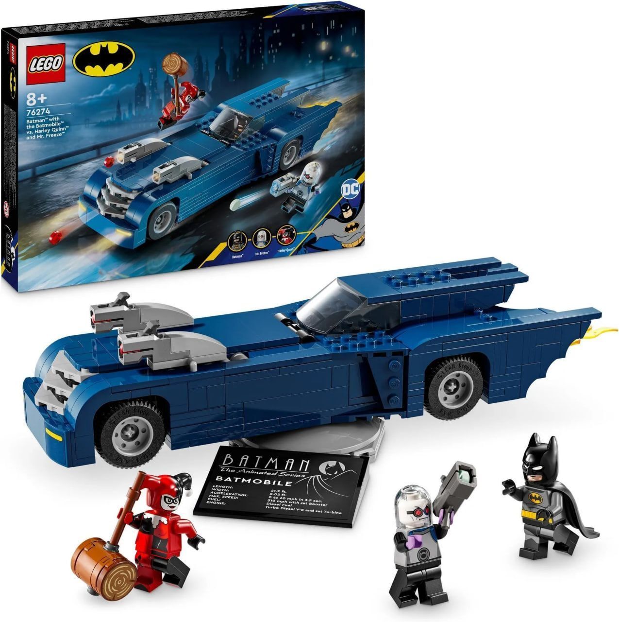 LEGO Batman 76274 Бэтмен на Бэтмобиле против Харли Квинн и Мистера Фриза