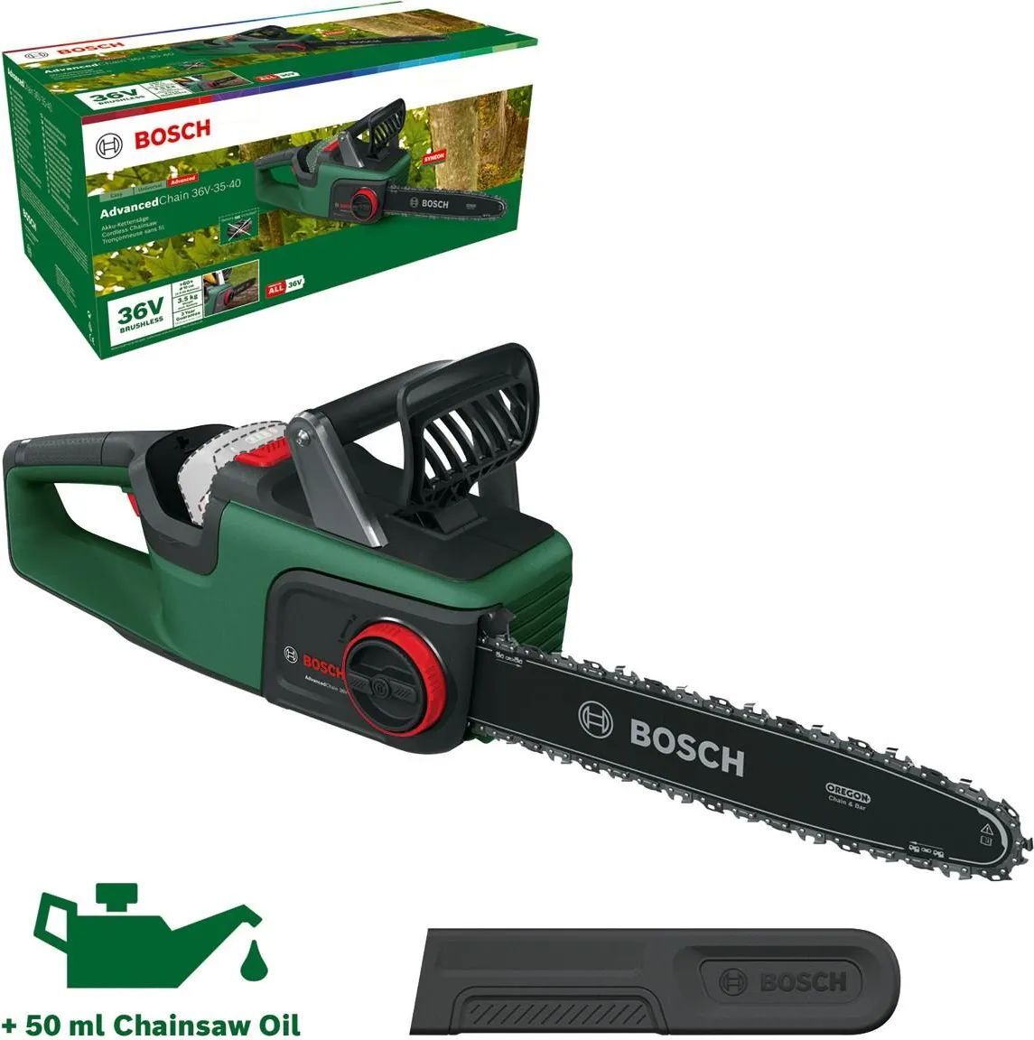 Аккумуляторная цепная пила Bosch AdvancedChain 36V-35-40 (06008B8601)