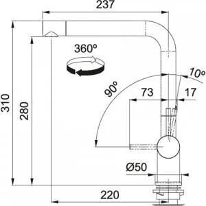 Кухонный кран Franke Studio Active Plus 115.0524.930, Белый Матовый