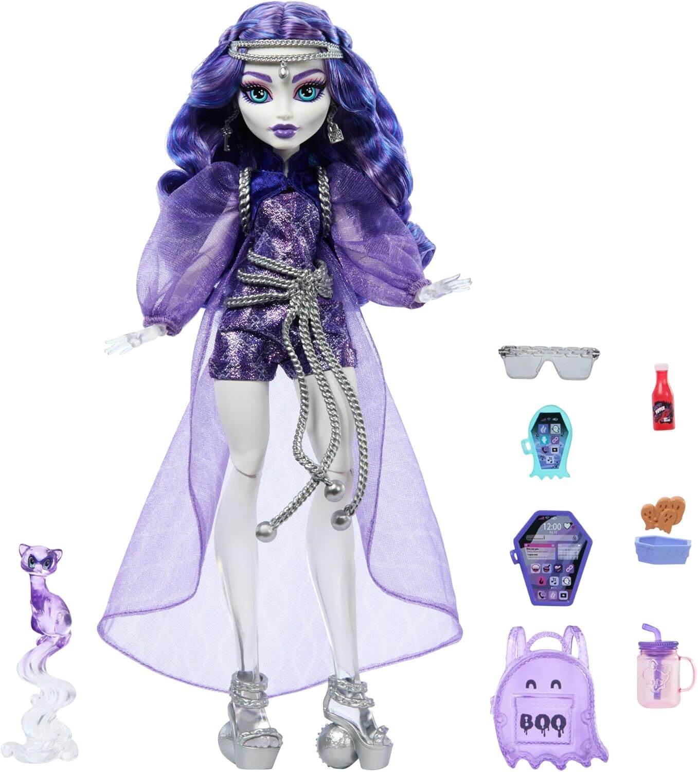 Кукла Mattel Monster High Спектра Вондергейст и питомец Руэнский хорек HXH77