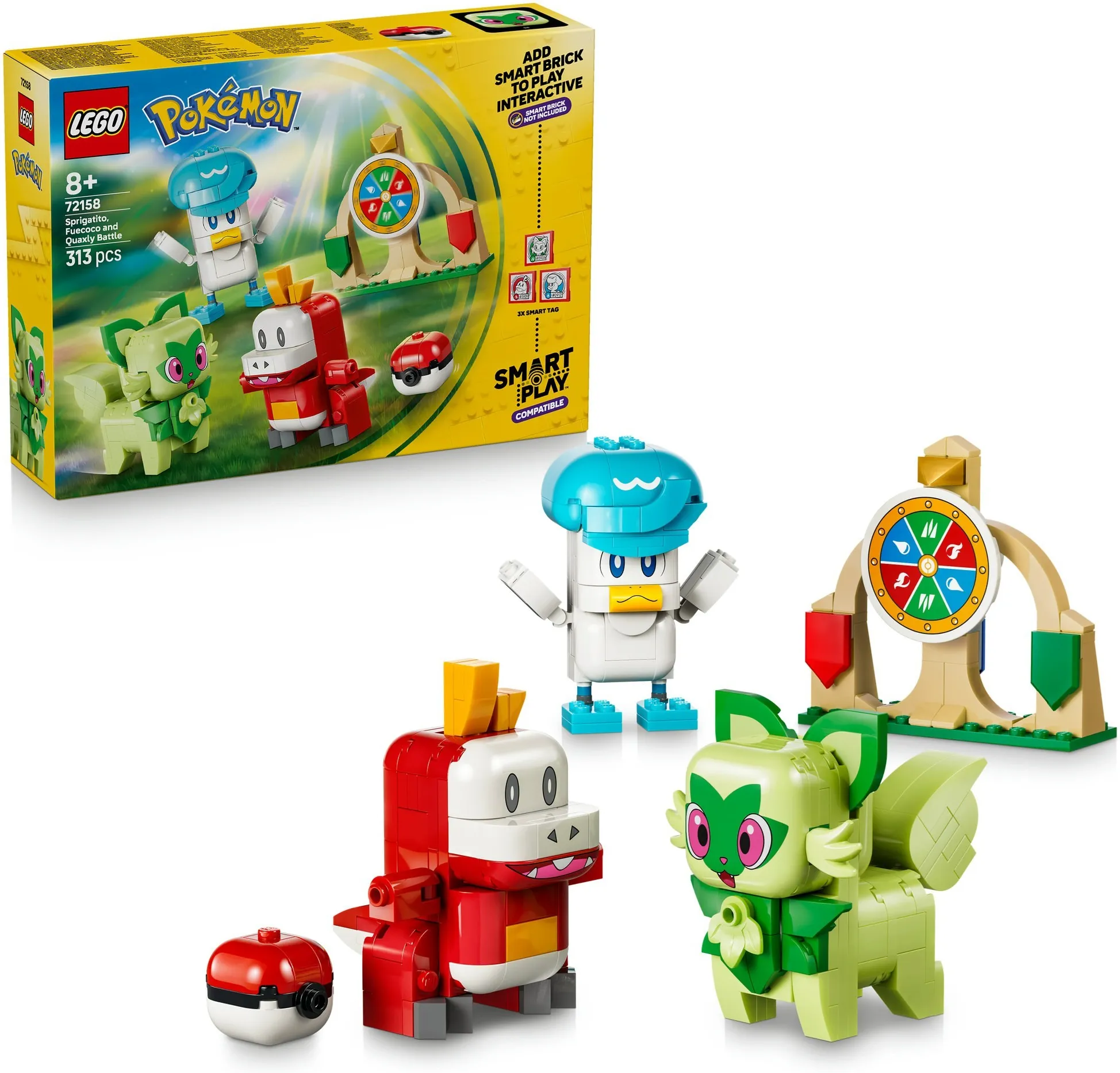 Конструктор LEGO Pokemon 72158 Smart Play: Битва Спригатито, Фуэкоко и Кваксл
